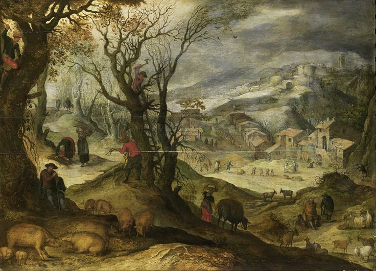 Winterlandschap, kopie naar Paul Bril, 1615 - 1650